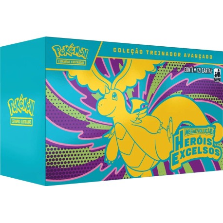 Box Elite Pokémon Mega Evolução Heróis Excelsos Coleção Treinador Avançado Copag