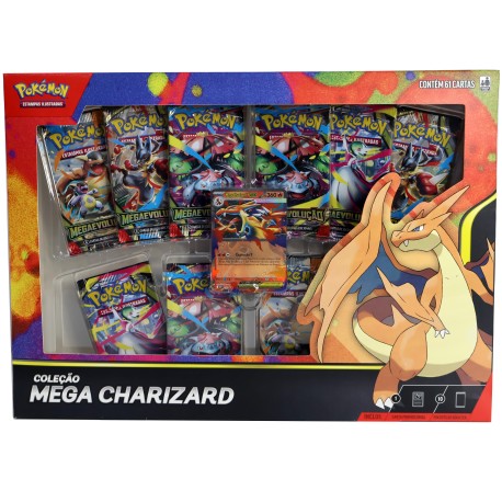Box Pokémon Coleção Mega Charizard Y EX Copag