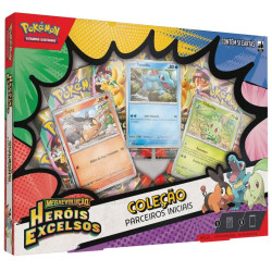 Box Pokémon Mega Evolução Heróis Excelsos Coleção Parceiros Iniciais Copag