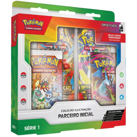 Box Pokémon Mega Evolução Coleção Parceiro Inicial Serie 1 Copag