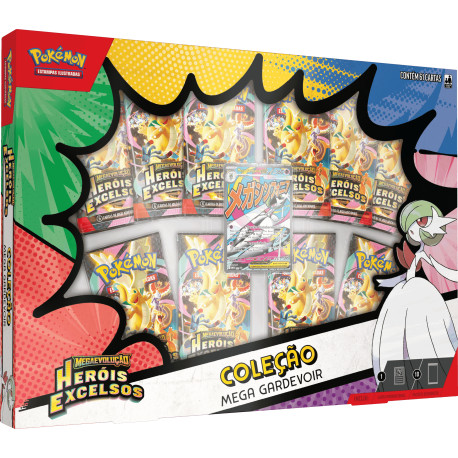 Box Pokémon Mega Evolução Heróis Excelsos Coleção Mega Gardevoir EX Copag
