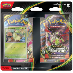 Quádruplo Pack Pokémon Mega Evolução Equilíbrio Perfeito Chikorita Copag