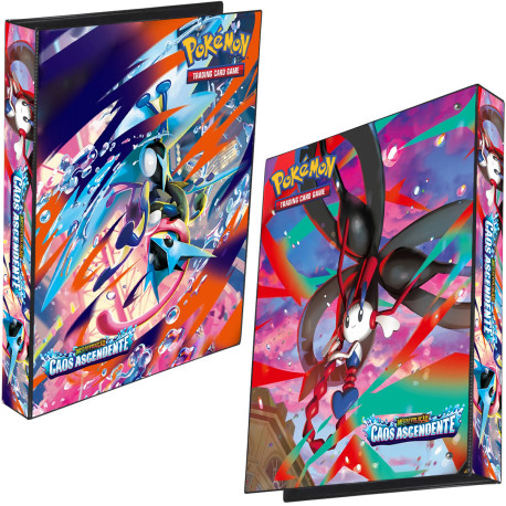 Pasta Fichário Pokémon Mega Evolução Caos Ascendente Capa Dura 4 Argolas