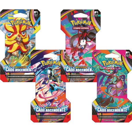 Booster com 6 Cartas Pokémon Mega Evolução Caos Ascendente Copag
