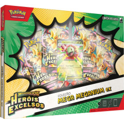 Box Pokémon Mega Evolução Heróis Excelsos Coleção Mega Meganium EX Copag