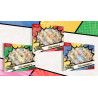 3 Box Pokémon Mega Evolução Heróis Excelsos Coleção Mega Meganium EX, Mega Emboar EX e Mega Feraligatr EX Copag