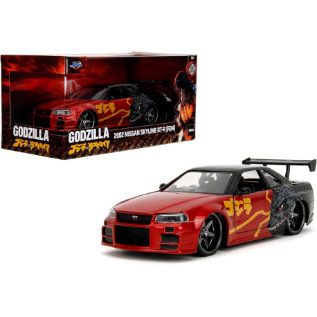 Miniatura Nissan Skyline GTR R34 2002 Godzilla escala 1:24 Jada