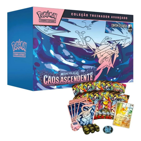 Box Elite Pokémon Mega Evolução Caos Ascendente Coleção Treinador Avançado Copag