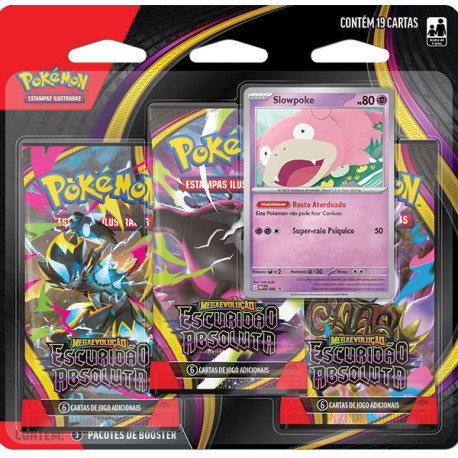 Triple Pack Pokémon Mega Evolução Escuridão Absoluta Slowpoke Copag