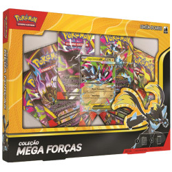 Box Pokémon Mega Evolução Coleção Mega Forças Mega Zeraora EX Copag