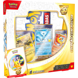 Box Pokémon Celebração de 30 anos Articuno, Zapdos e Moltres com Pôster Copag