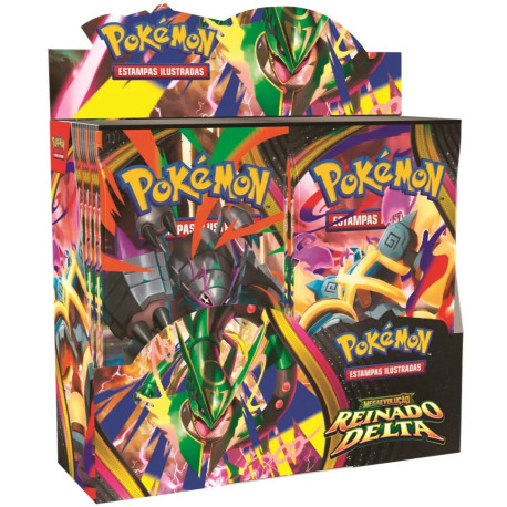 Box 36 Boosters Cards Pokémon Mega Evolução Reinado Delta Copag