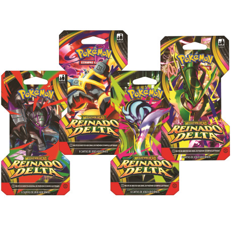 Booster com 6 Cartas Pokémon Mega Evolução Reinado Delta Copag