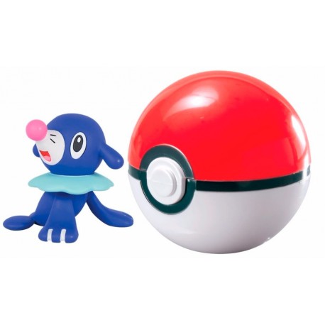 Bonecos Pokémon Sol e Lua Popplio e Poké Ball Tomy