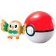 Bonecos Pokémon Sol e Lua Rowlet e Poké Ball Tomy