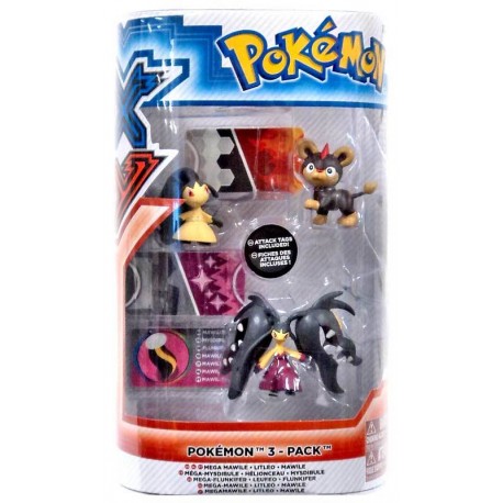 3 Bonecos Pokémon XY Mawile, Litleo e Mega-Mawile Tomy