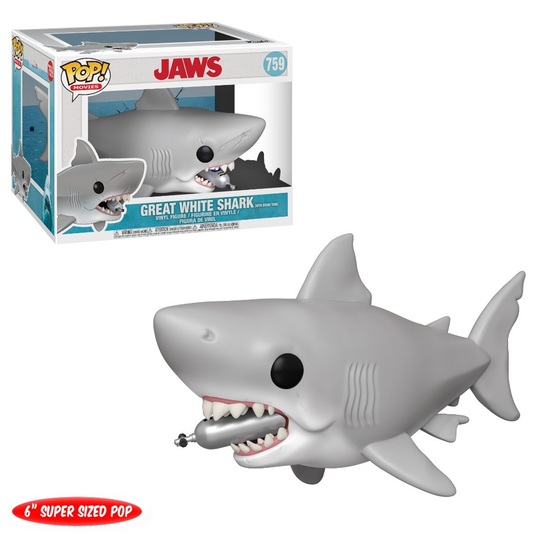 Boneco Jaws O Grande Tubarao Branco Com Tanque De Mergulho Pop Funko 759 - roblox ataque do tubarao shark attack