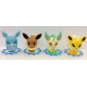 Kit 4 Bonecos Pokémon Center Ichiban Kuji 7-11 Glaceon, Eevee, Leafeon e Jolteon