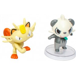 2 Bonecos Pokémon Meowth VS Pancham Tomy