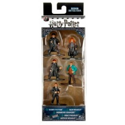 5 Bonecos Harry Potter Hermione, Ron, Harry, Percy Weasley e Arthur Weasley Nano Metalfigs Jada