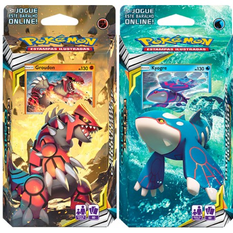 2 Decks Pokémon SM12 Eclipse Cósmico Groudon e Kyogre Copag