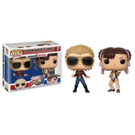 Boneco Marvel Vs. Capcom Infinite Captain Marvel Vs Chun-Li Pop Funko