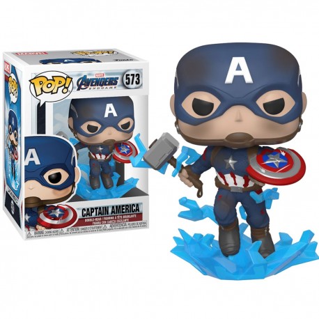 Boneco Marvel Avengers Endgame Capitão America Com Mjölnir Pop Funko 573