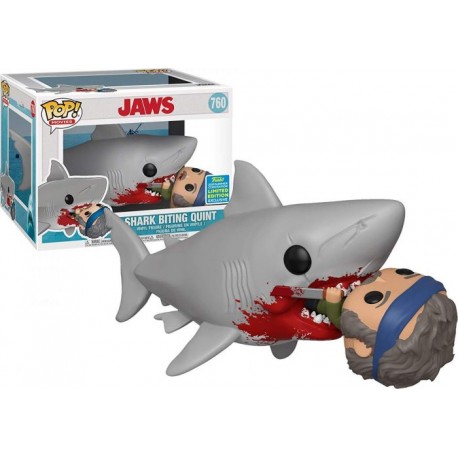 Boneco Jaws O Grande Tubarão Branco Shark Biting Quint 2019 San Diego Comic Con Exclusive Pop Funko 760