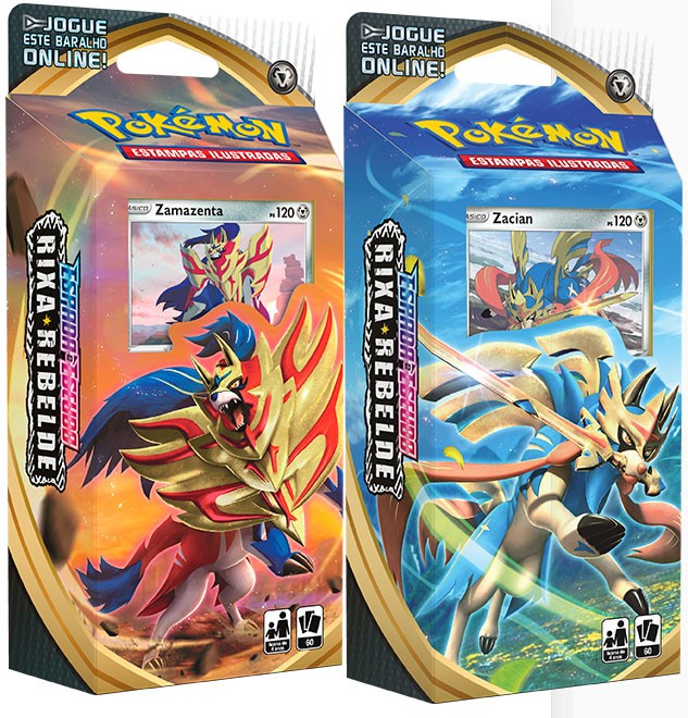 2 Decks Pokémon Espada e Escudo 2 Rixa Rebelde Zacian e Zamazenta Copag
