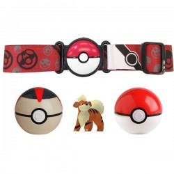 Boneco e Cinto Pokémon Clip N Go Growlithe Poké Ball Wicked Cool Toys