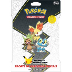 Blister Gigante Região de Kalos Pokémon Chespin, Fennekin e Froakie 25 Anos Copag