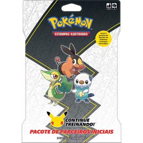 Blister Gigante Região de Unova Snivy, Tepig e Oshawott Pokémon  25 Anos Copag