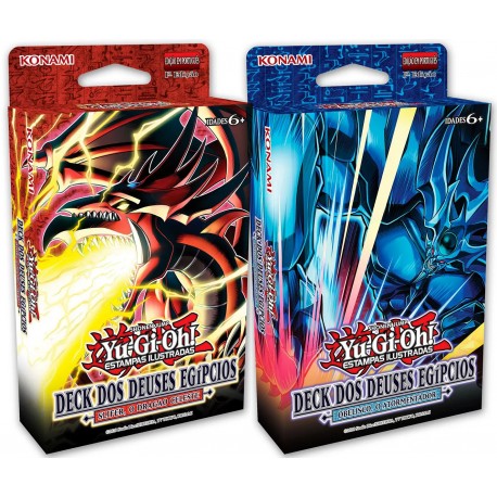 2 Decks Yu-Gi-Oh! Dos Deuses Egípcios Obelisco O Atormentador e Slifer O Dragão Celeste