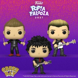 Coleção 3 Bonecos Green Day Billie Joe Armstrong, Mike Dirnt e Tré Cool Pop Funko 234 235 236