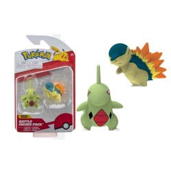 Boneco Pokémon Larvitar e Cyndaquil Battle Figure Pack Wicked Cool Toys Sunny