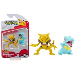 Boneco Pokémon Abra e Totodile  Battle Figure Pack Wicked Cool Toys Sunny