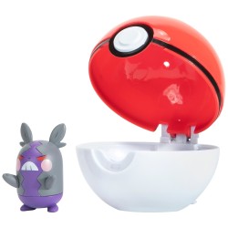 Boneco Pokémon Clip N Go Morpeko e Pokéball Wicked Cool Toys Sunny
