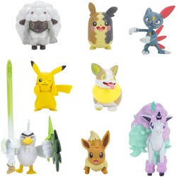 Boneco Pokémon Morpeko Ponyta Eevee Battle Figure Multi-Pack 8 figures Wicked Cool Toys Sunny