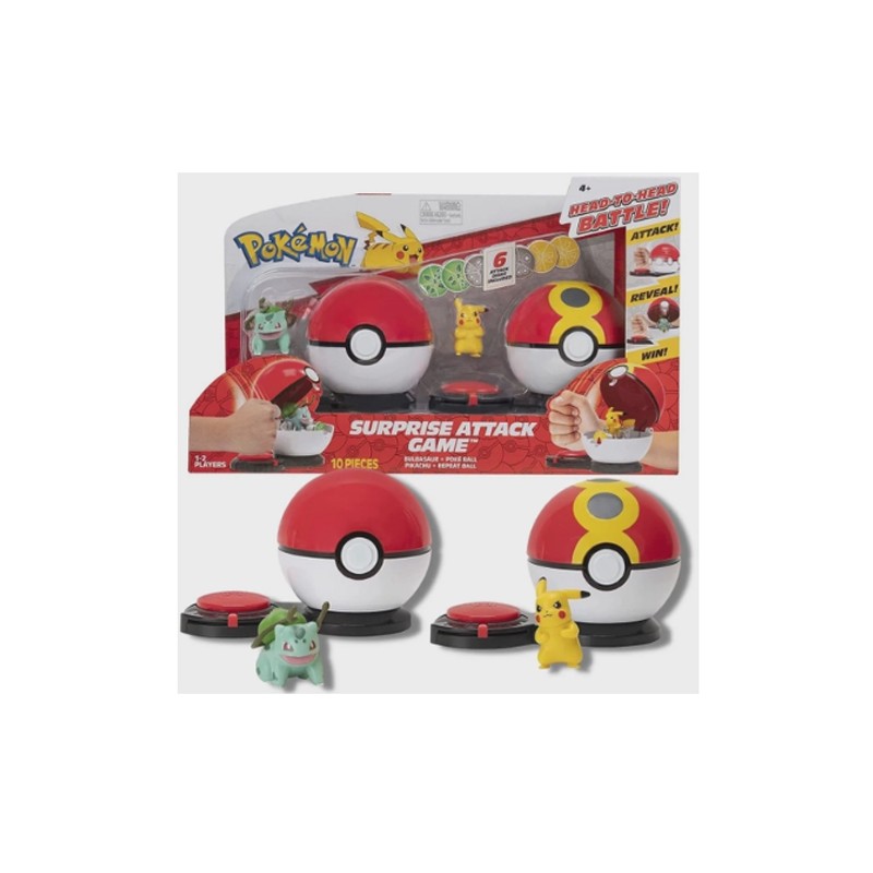 Brinquedo Pokemon - Surprise Attack Game Pikachu e Bulbasauro em