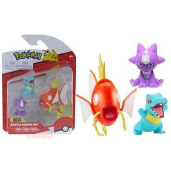 Boneco Pokémon Toxel, Totodile e Magikarp  Battle Figure Set Wicked Cool Toys Sunny